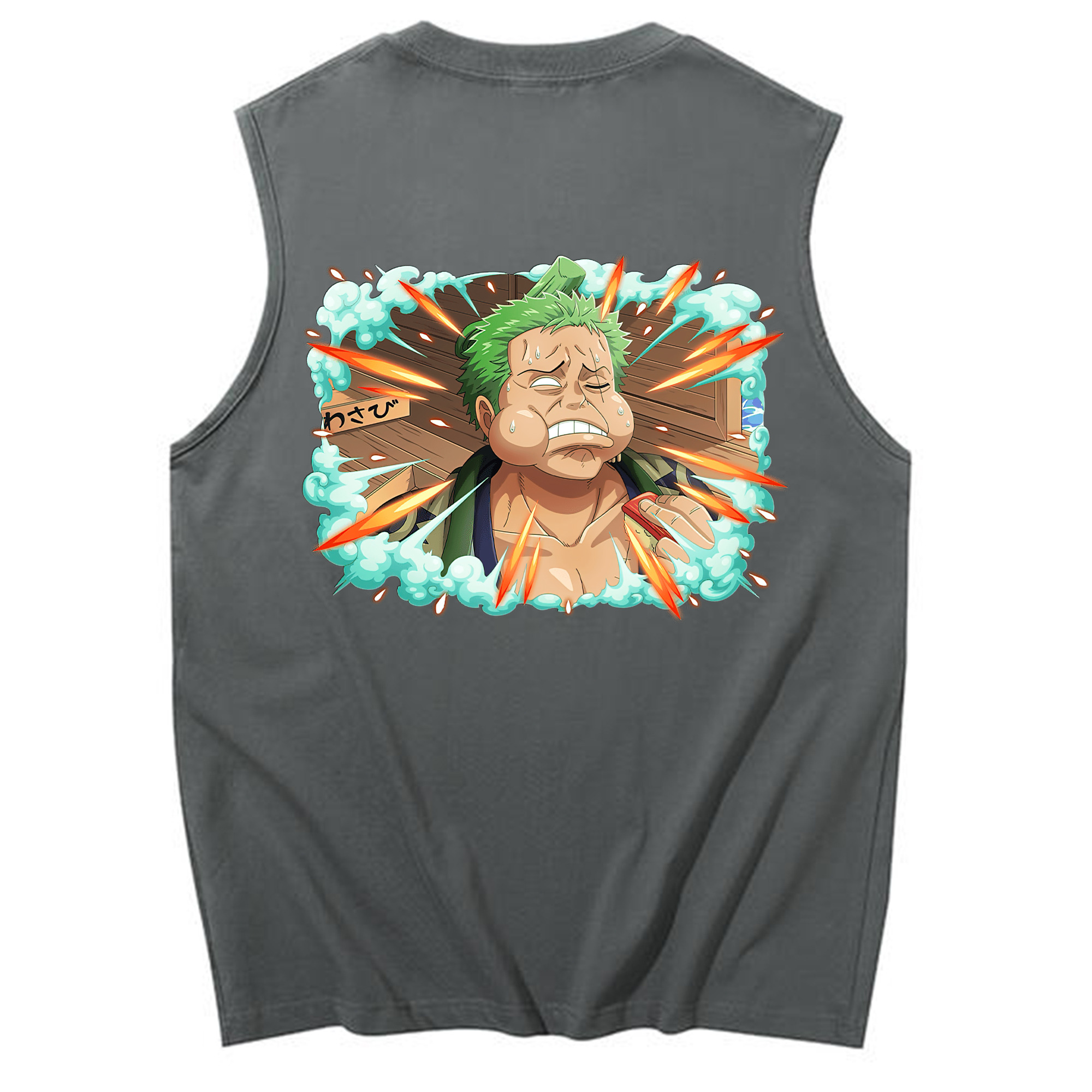 ワンピース ロロノア・ゾロ ONE PIECE Roronoa Zoro コットン100％タンクトップ（背面プリント）